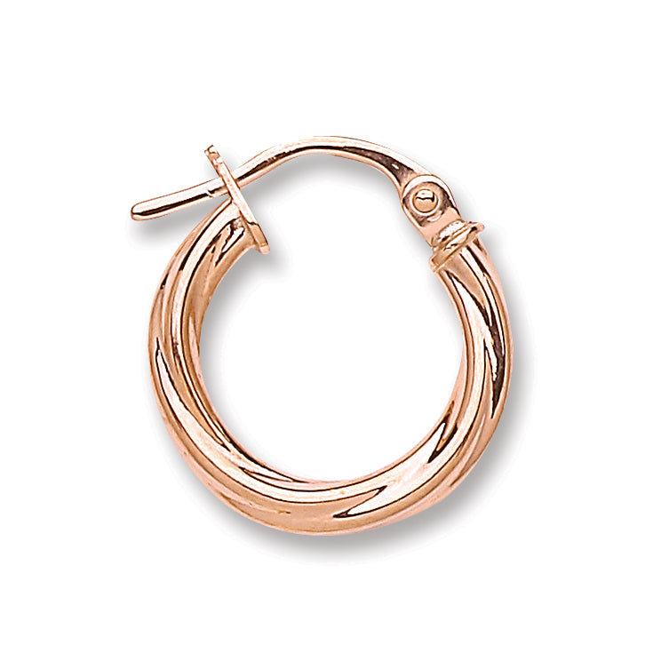 Rose Gold Twisted Hoop Earrings TGC-ER1433