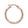 Rose Gold Twisted Hoop Earrings TGC-ER1435