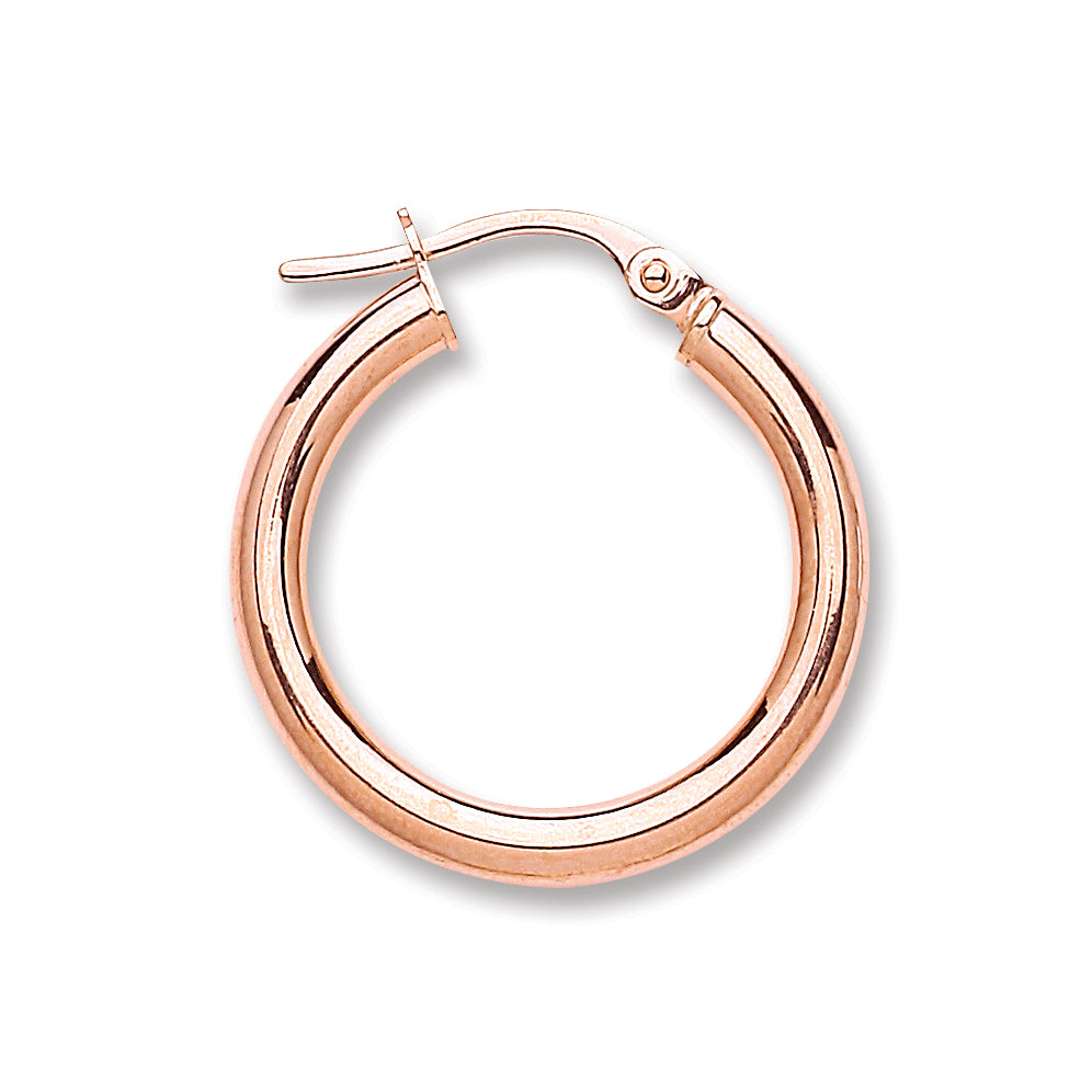 Rose Gold Round Tube Hoop Earrings TGC-ER1437