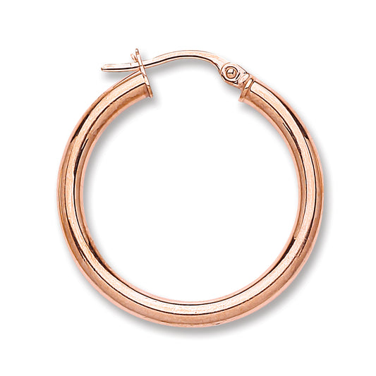 Rose Gold Round Tube Hoop Earrings TGC-ER1438