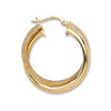 Yellow Gold Plain & Frosted Double Hoop Earrings TGC-ER1441