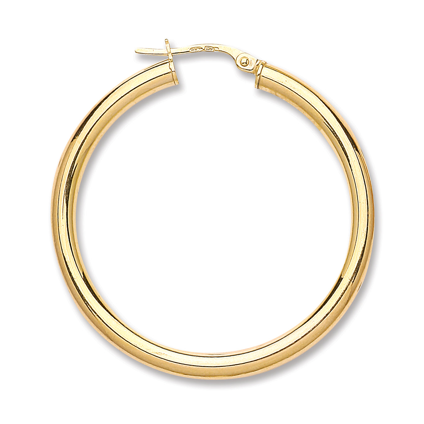 Yellow Gold Plain Tube Hoop Earrings TGC-ER1442