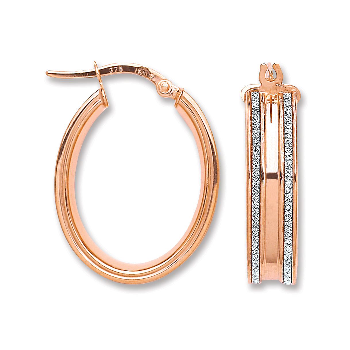 Rose Gold Moondust Edge Hoop Earrings TGC-ER1448