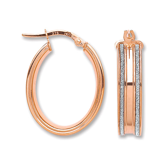 Rose Gold Moondust Edge Hoop Earrings TGC-ER1448