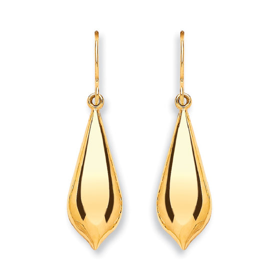 Yellow Gold Pear Shape Drop  Earrings TGC-ER1478