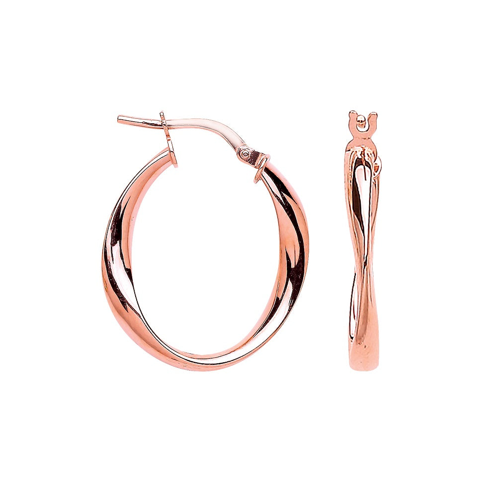 Rose Gold Oval Twist Hoop TGC-ER1483