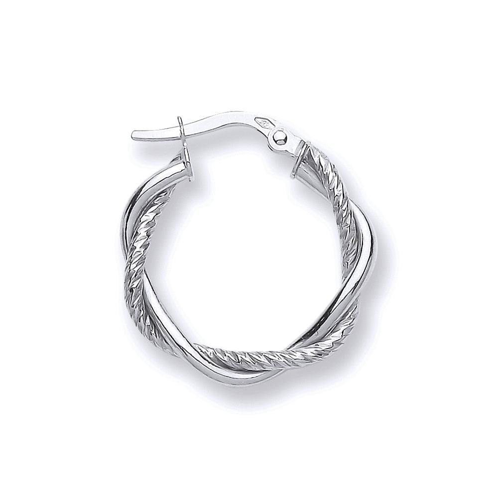 White Gold Twist Hoop TGC-ER1484