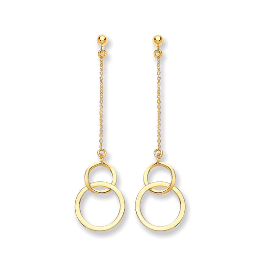 Yellow Gold Circle Drop Earring TGC-ER1496