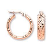 Rose Gold Tyre Tread Design D Shape Earrings TGC-ER1507