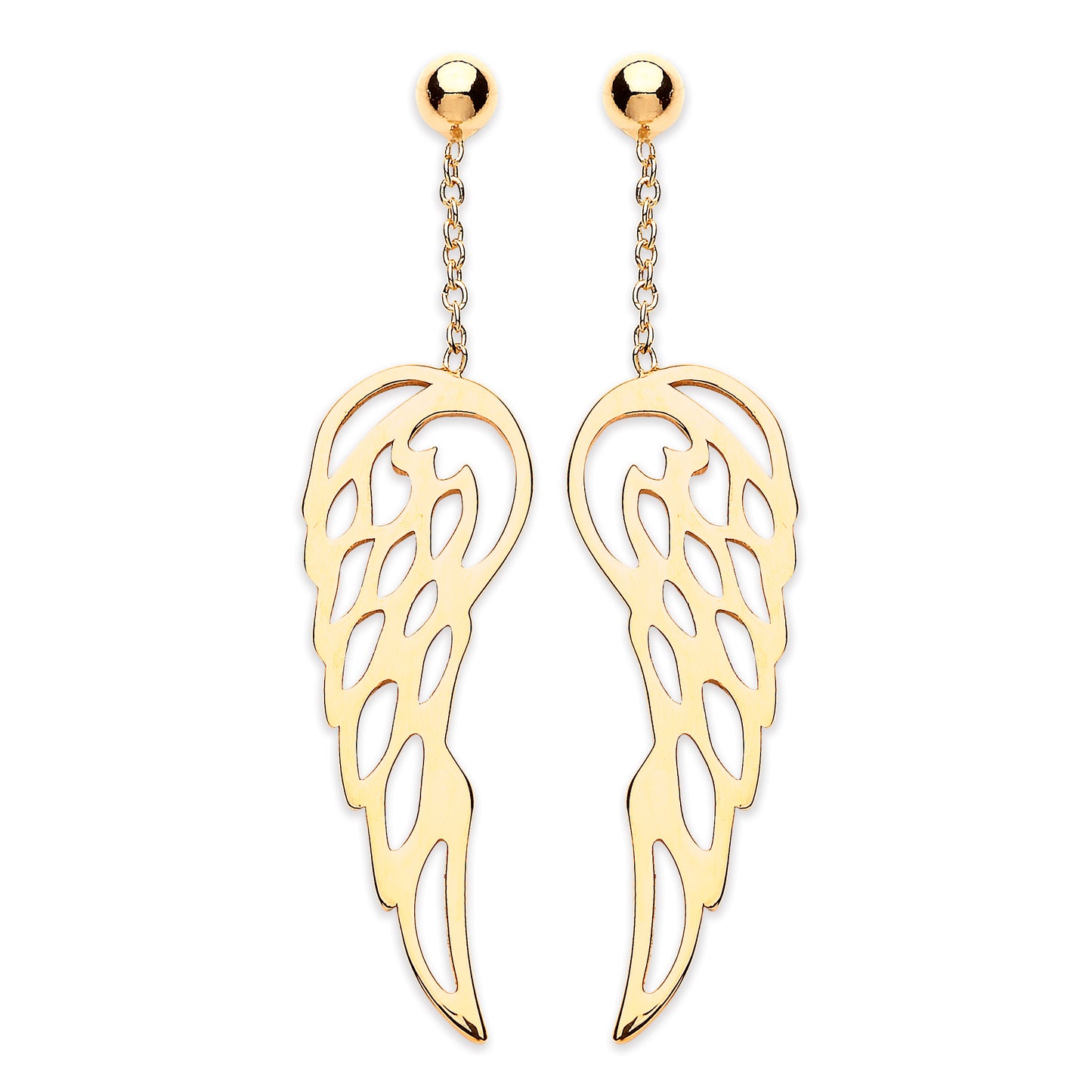 Yellow Gold Angel Wings Drop Earrings TGC-ER1513