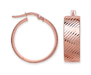 Rose Gold LaRose Golde Ribbed Hoop Earrings TGC-ER1540