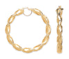 Yellow Gold Twisted Hollow Hoop Earrings TGC-ER1543