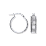 White Gold Moondust p/c Illusion Hoop Earrings TGC-ER1554