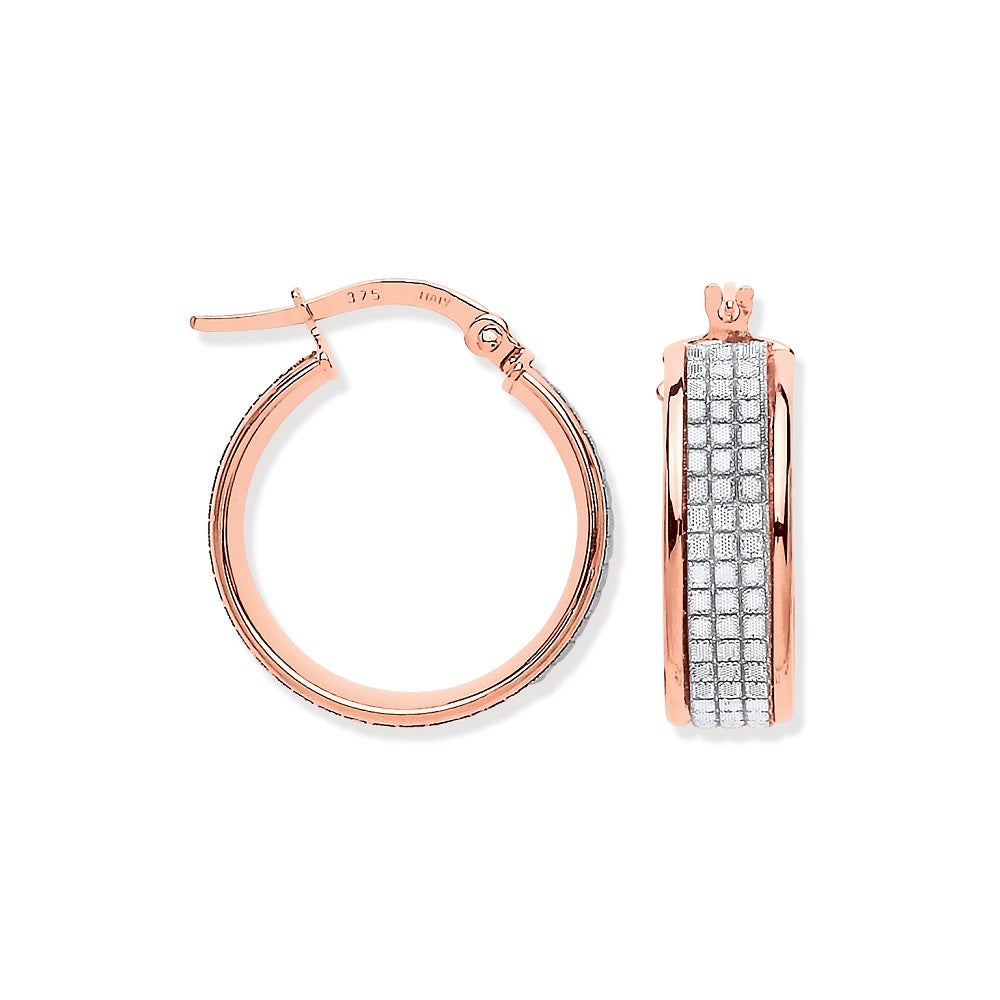 Rose Gold Moondust p/c Illusion Hoop Earrings TGC-ER1556