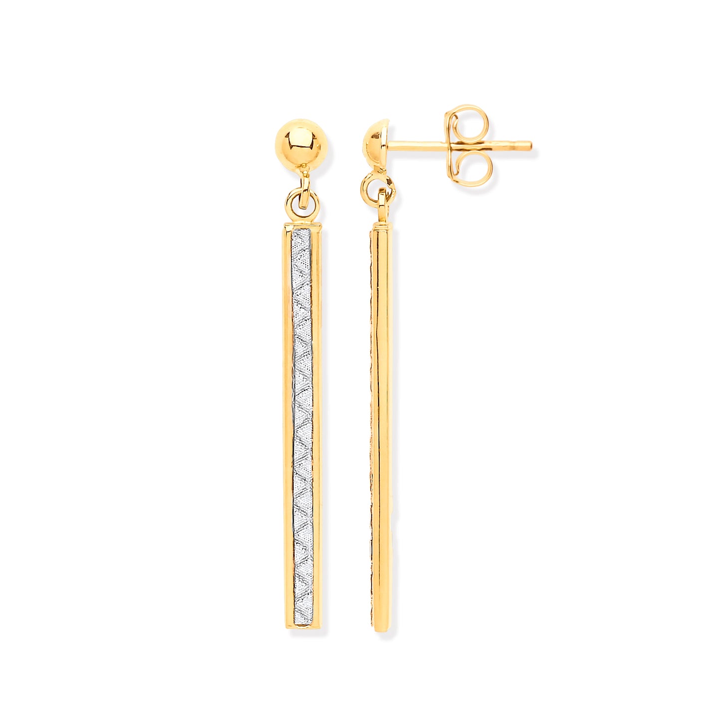 Yellow Gold Drop Moondust Earrings  TGC-ER1566