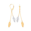 Yellow & White Gold Leaf Drop Earrings TGC-ER1567