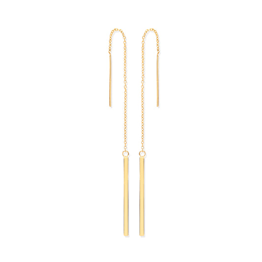 Yellow Gold Chain Drop Threader Earrings TGC-ER1570