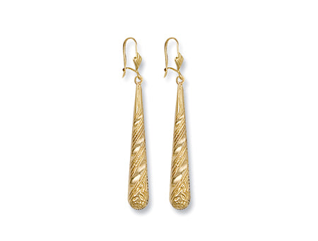Yellow Gold Patterned Drops TGC-ER0246