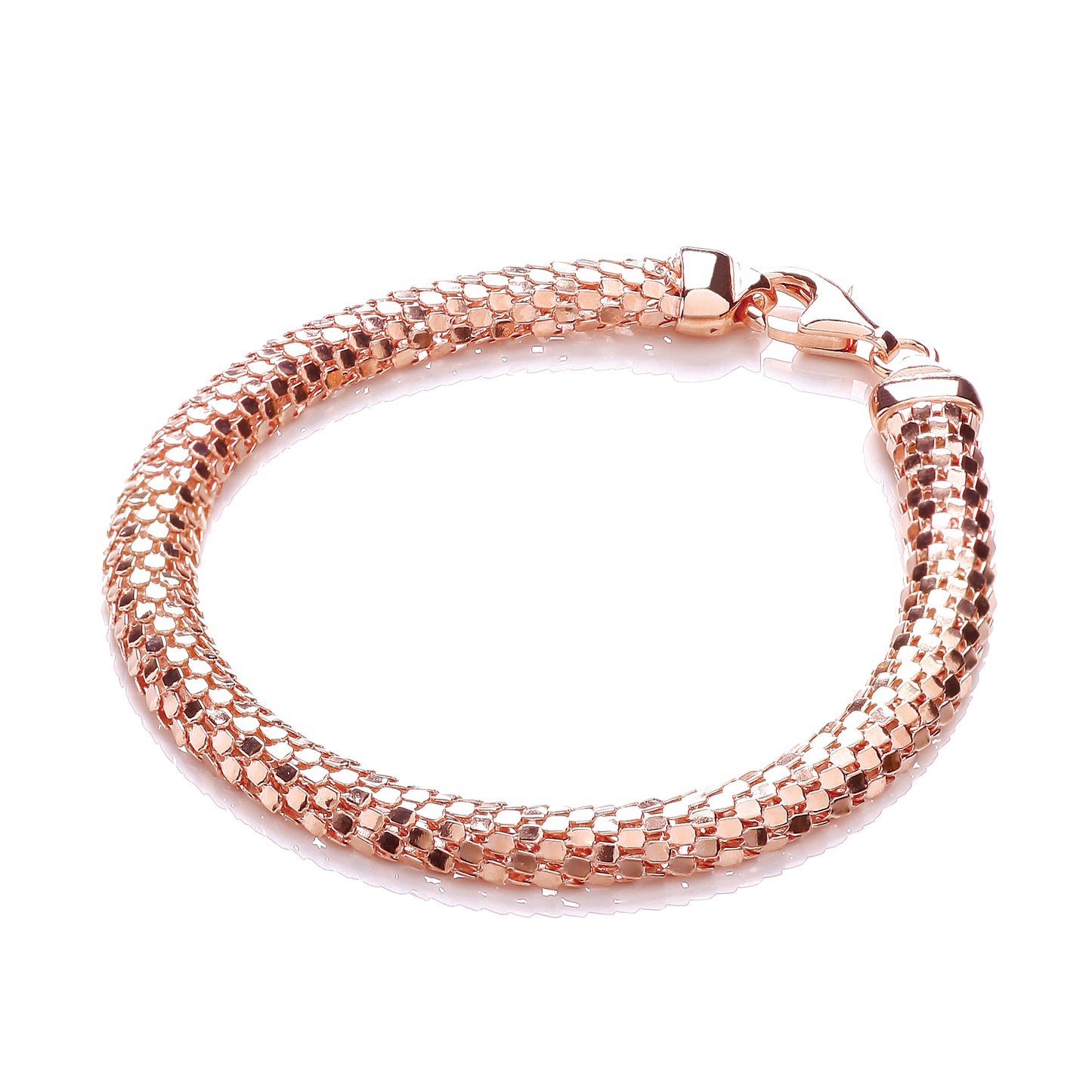 D-Shape Rose Colour Mesh Bracelet TGC-JZBR015