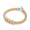 Yellow Mesh with 5 Beads Bracelet 7"  TGC-JZBR044