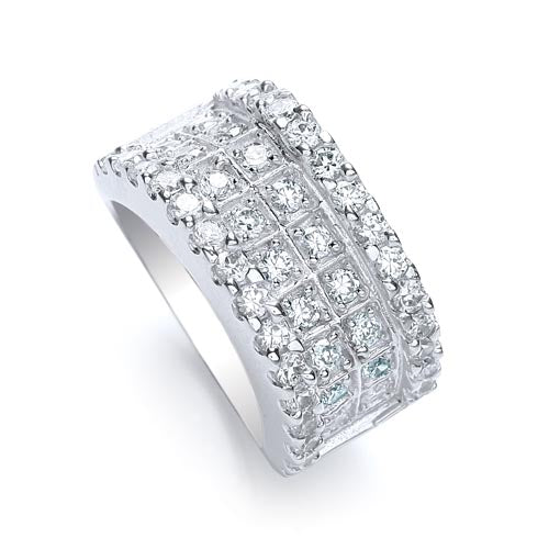 2 Step Round Brilliant Cz Ring TGC-JZR038