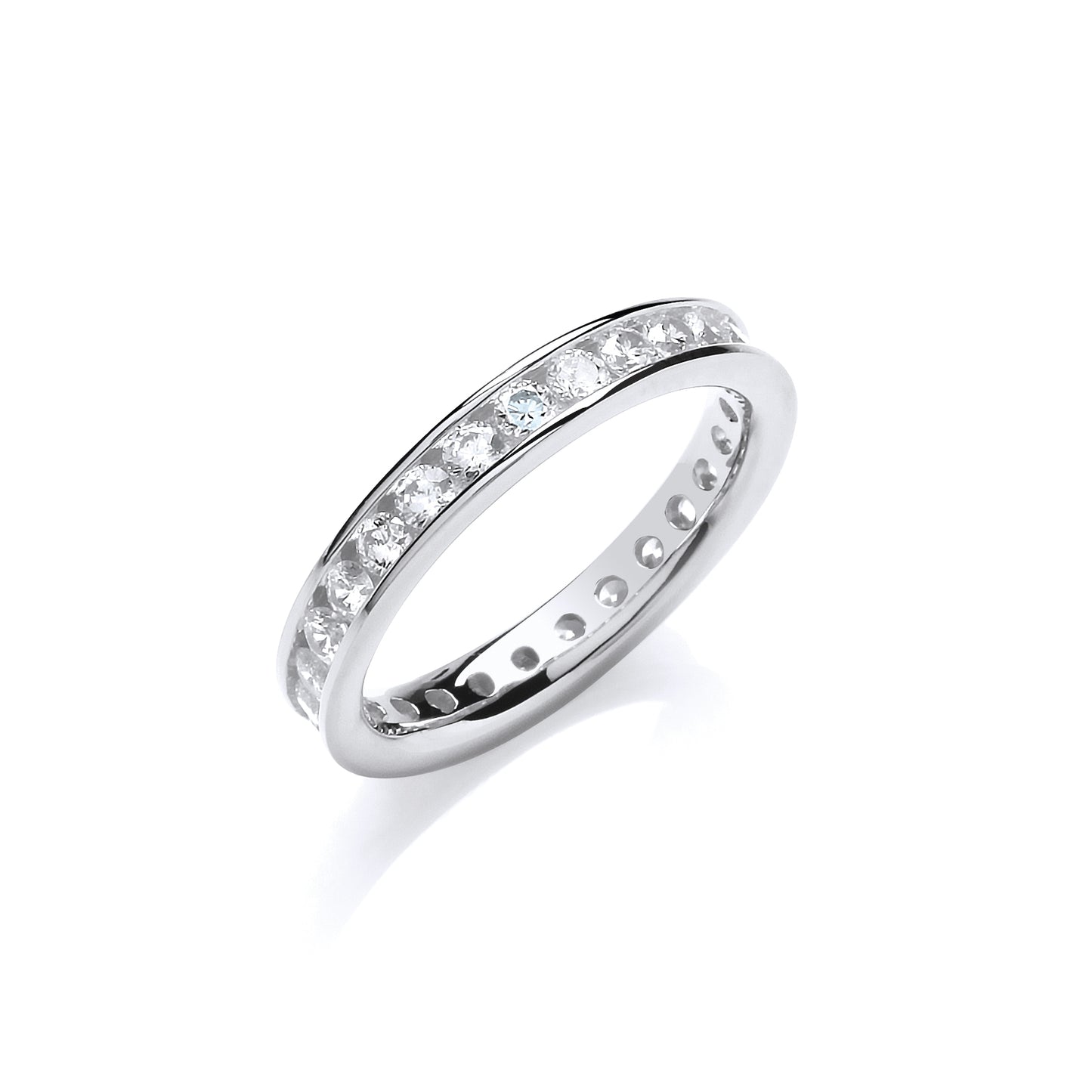 3mm Full Eternity Rd/Bril. Cz Silver Ring TGC-JZR119