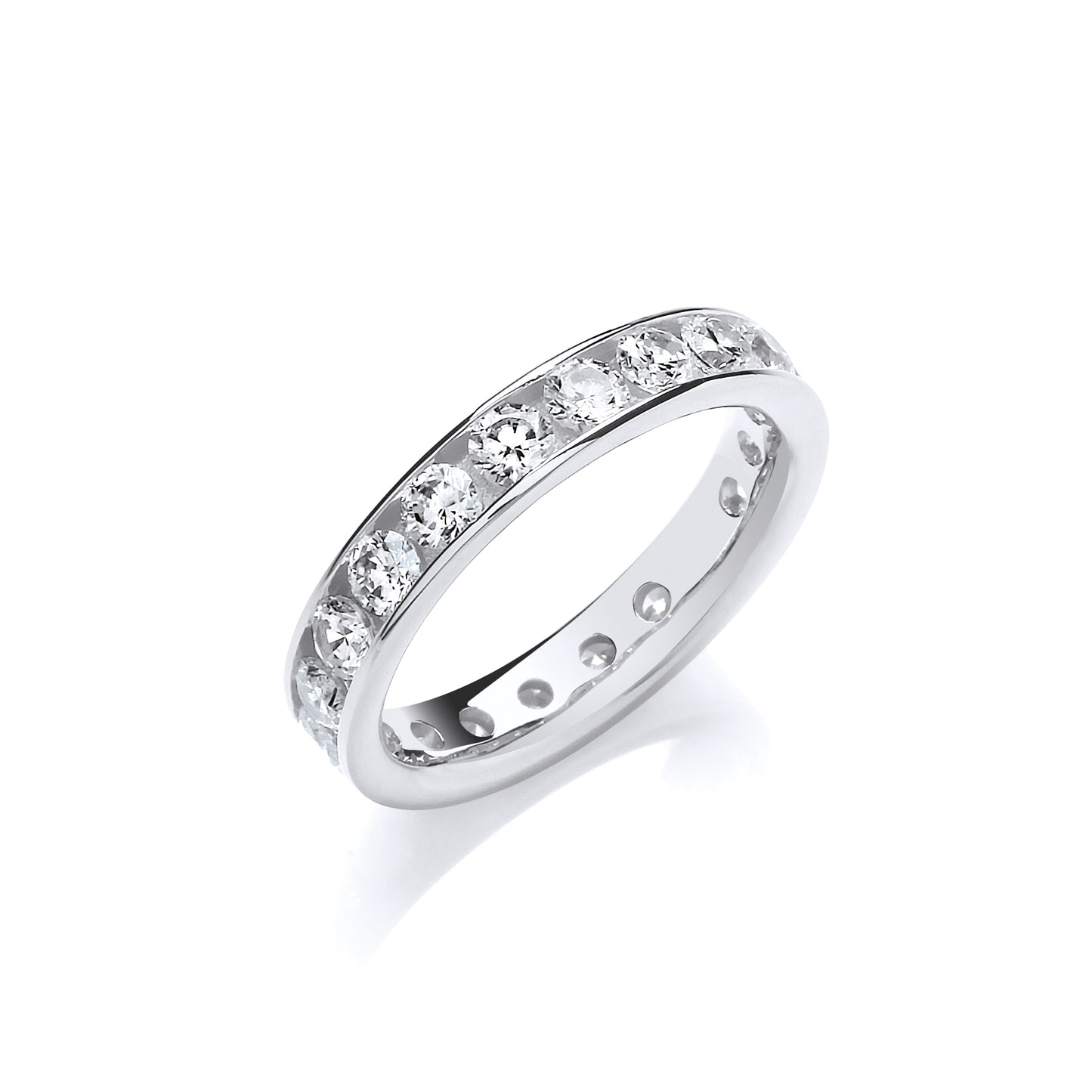 4mm Full Eternity Rd/Bril. Cz Silver Ring TGC-JZR121