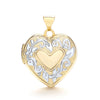 Yellow & White Gold Heart Shaped Family Locket TGC-LK0122