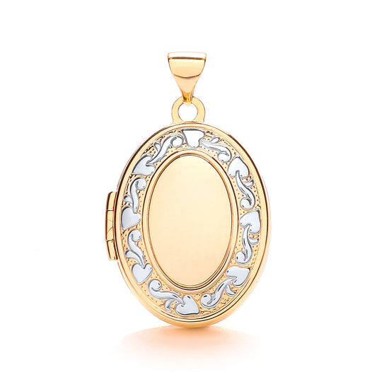 Yellow & White Gold Oval Shaped Family Locket TGC-LK0124