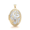 Yellow & White Gold Oval Shaped Family Locket TGC-LK0125