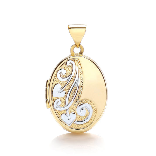 Yellow & White Gold Oval Shaped Locket TGC-LK0128