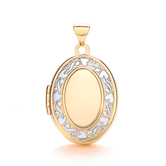 Yellow & White Gold Oval Shaped Locket TGC-LK0145