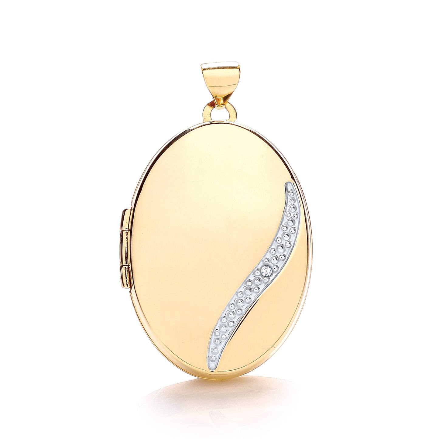 Yellow Gold Oval Locket with Diamond TGC-LK0149