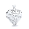 White Gold Heart Locket with Love engraved  TGC-LK0168
