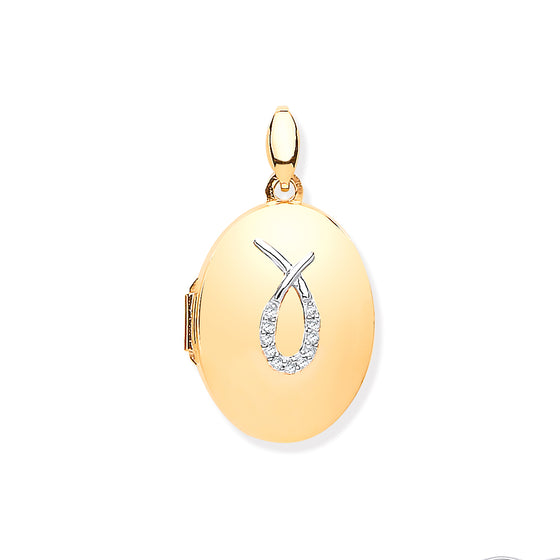 Yellow Gold & Diamonds Oval Locket TGC-LK0174