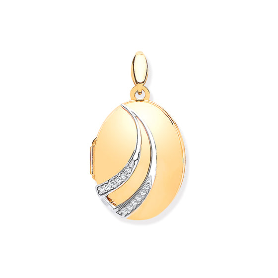 Yellow Gold & Diamonds Oval Locket TGC-LK0175