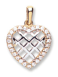 Yellow Gold Cz Heart Pendant TGC-PD0619