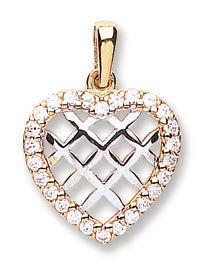Yellow Gold Cz Heart Pendant TGC-PD0619