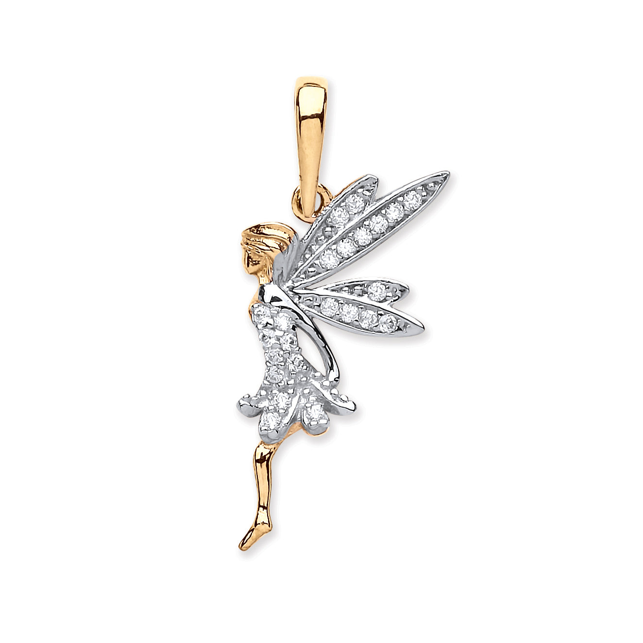 Yellow Gold Cz Fairy Pendant TGC-PD0640