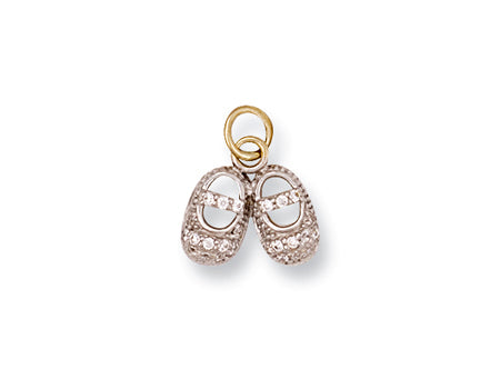 Yellow Gold Cz Baby Shoe Pendant TGC-PD0454