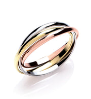 Yellow White & Rose Gold 2mm Russian Wedding Band TGC-R0209