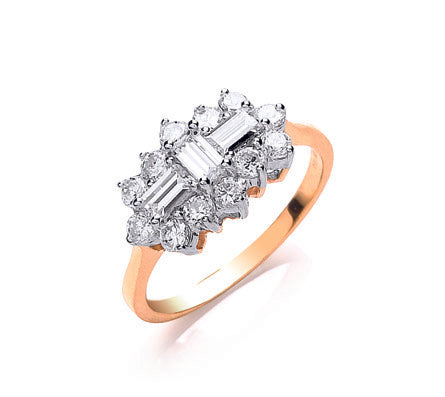 Yellow Gold Cz Boat Ring TGC-R0621