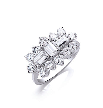 White Gold Cz Boat Ring TGC-R0622