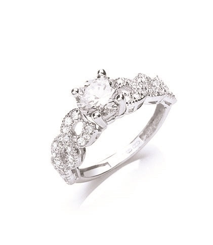 White Gold Fancy Cz Ring TGC-R0627