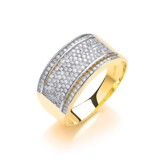 Yellow Gold Ladies Bombay Cz Ring TGC-R0646