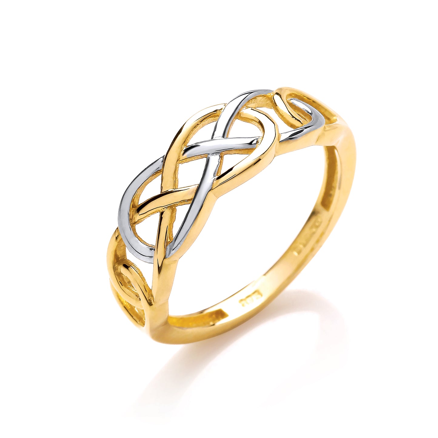 2 Colour Yellow & White Gold Celtic Ring TGC-R0651