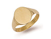 Yellow Gold Oval Plain Top Signet Ring TGC-R0117