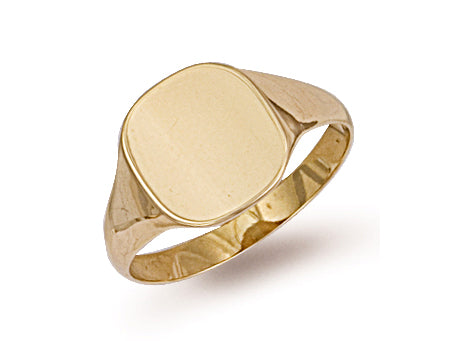 Yellow Gold Cushion Plain Signet Ring TGC-R0119