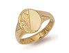 Yellow Gold Oval Engraved Signet Ring TGC-R0122
