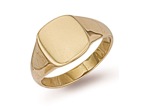 Yellow Gold Cushion Plain Signet Ring TGC-R0123